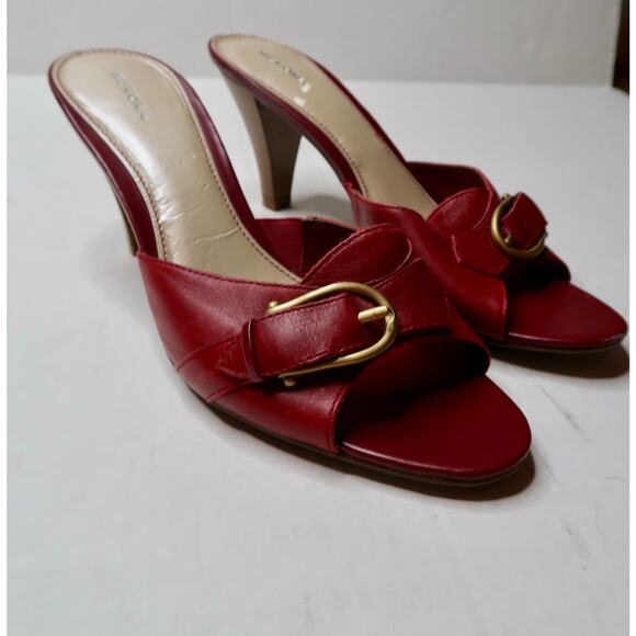 Merona Y2K Fairycore Angelic Vintage Open Toe Leather Heels Size 9.5 - Picture 1 of 8